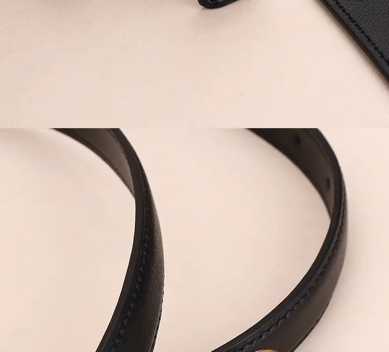Women Genuine Leather Belt 20cm Gold Buckle — feature 36