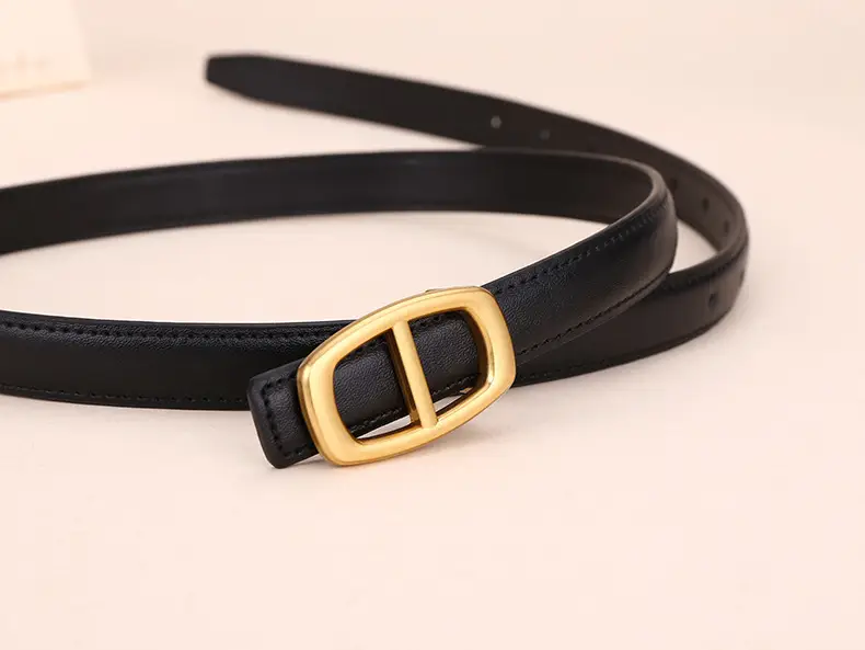 Women Genuine Leather Belt 20cm Gold Buckle — feature 39