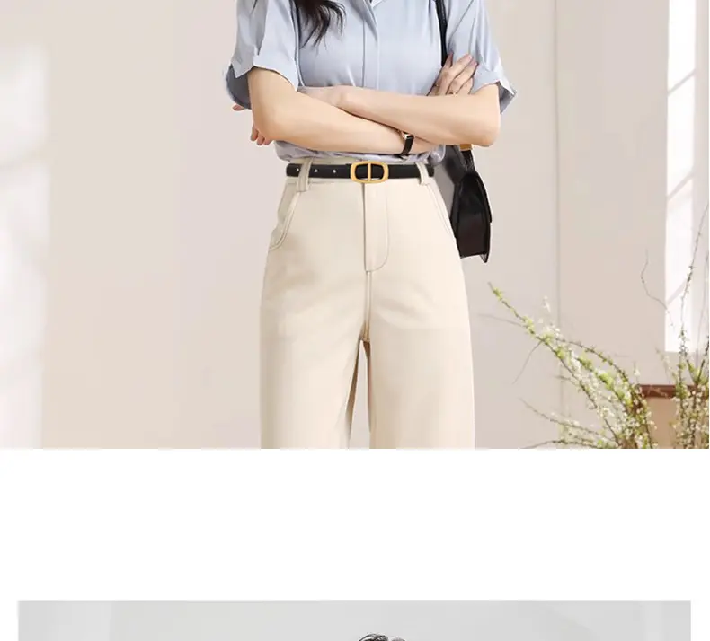 Women Genuine Leather Belt 20cm Gold Buckle — feature 8