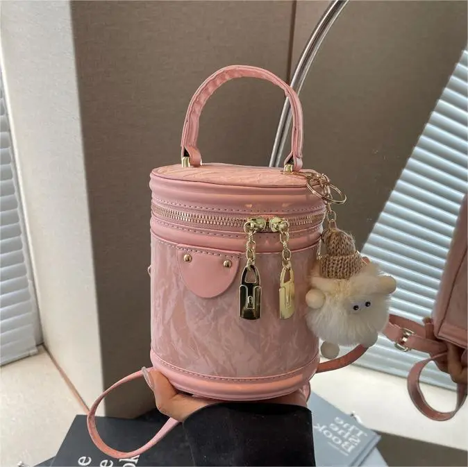 Pink Zippered Shoulder Bag for Women 2024 Summer - Image 8