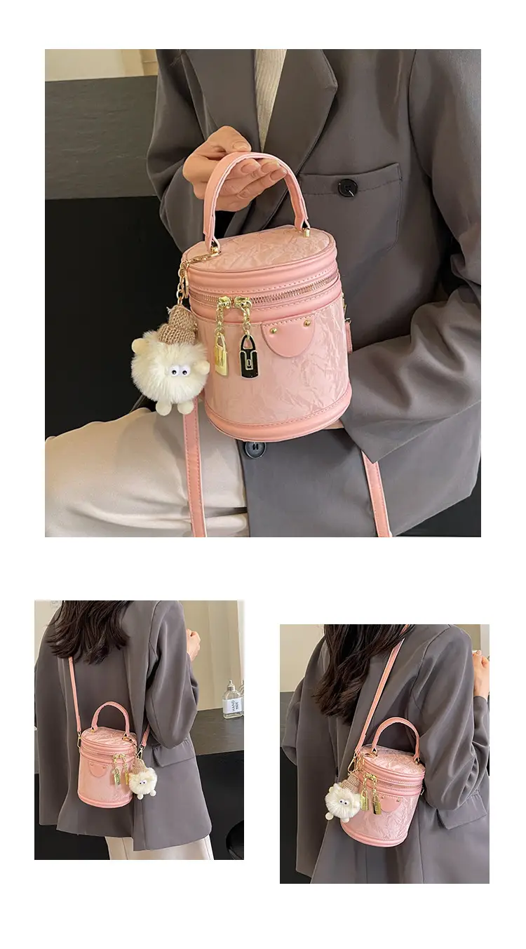 Pink Zippered Shoulder Bag for Women 2024 Summer — feature 14