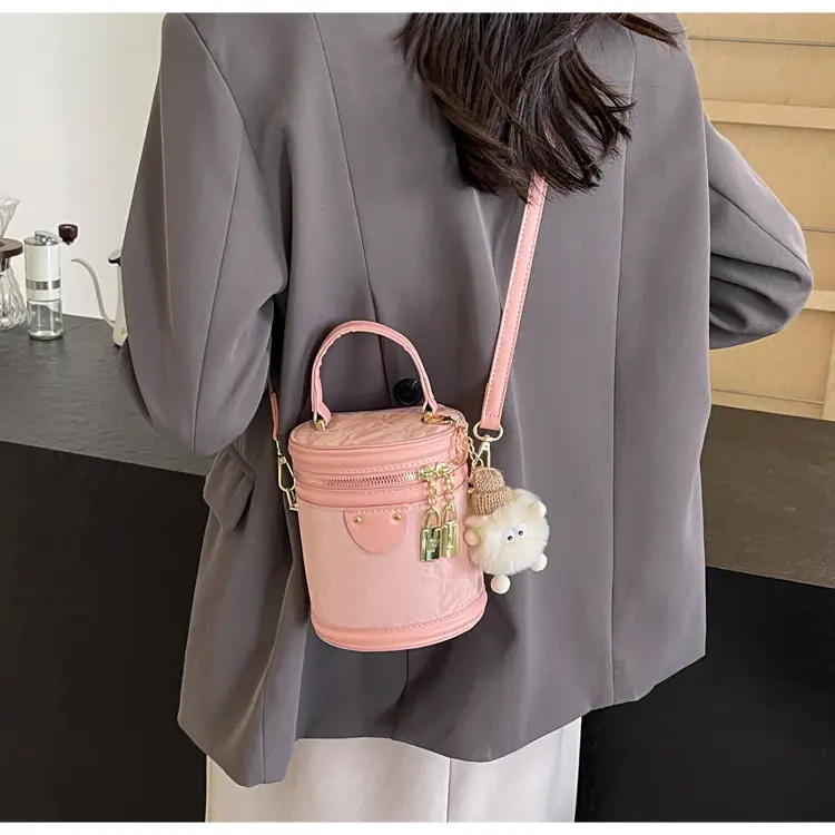 Pink Zippered Shoulder Bag for Women 2024 Summer — feature 21