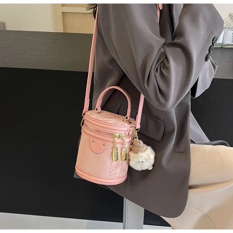 Pink Zippered Shoulder Bag for Women 2024 Summer — feature 22