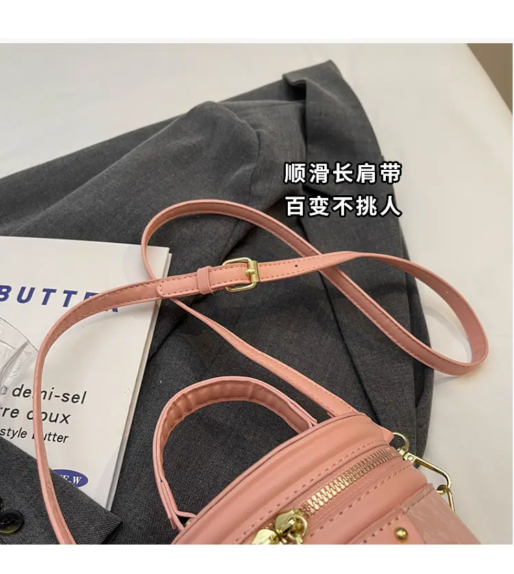 Pink Zippered Shoulder Bag for Women 2024 Summer — feature 4