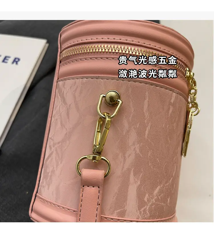 Pink Zippered Shoulder Bag for Women 2024 Summer — feature 5