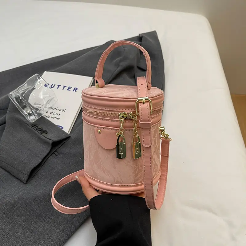 Pink Zippered Shoulder Bag for Women 2024 Summer - Image 3