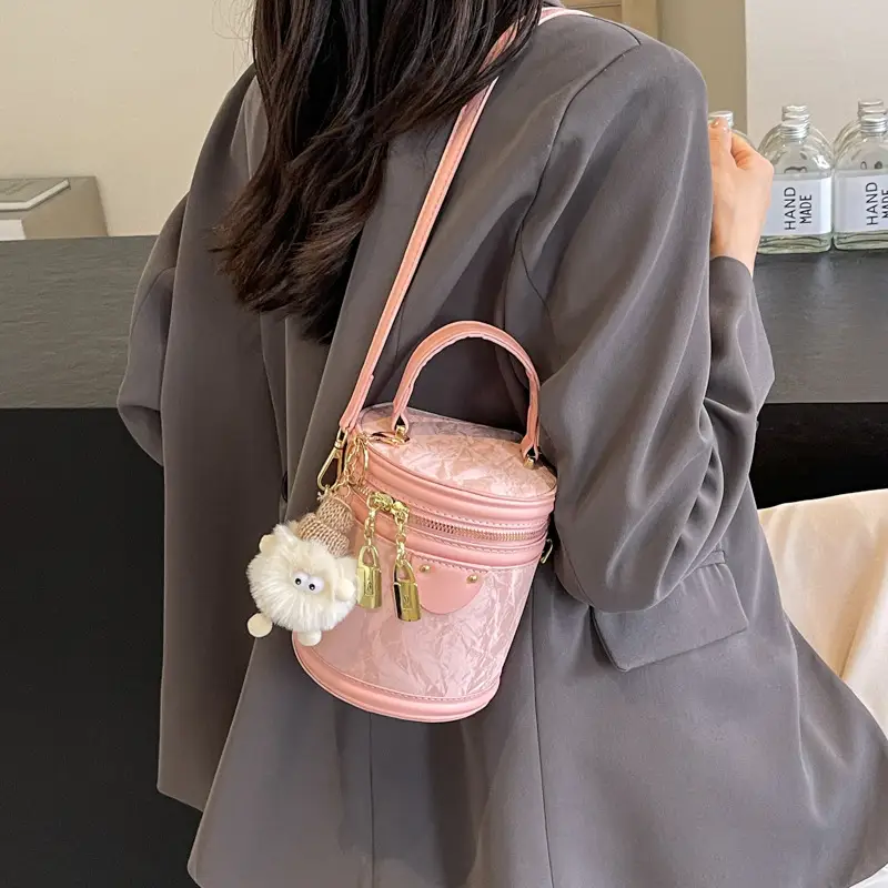 Pink Zippered Shoulder Bag for Women 2024 Summer - Image 6