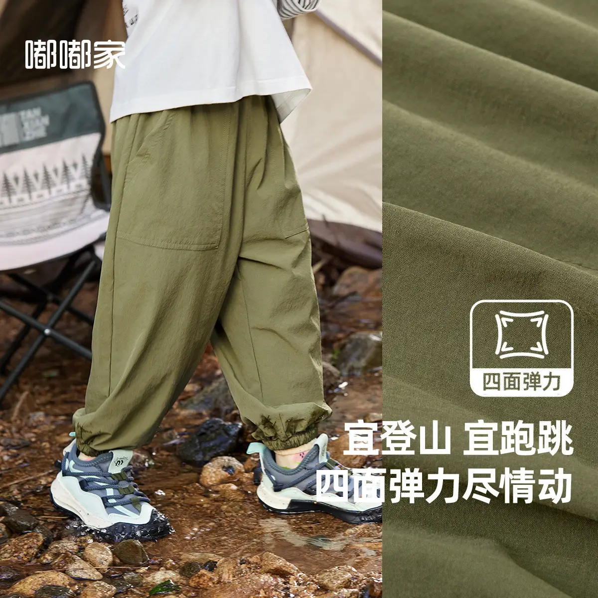 Kids Grey Cotton Casual Pants Spring Soft