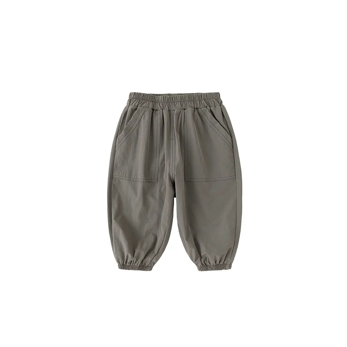 Kids Grey Cotton Casual Pants Spring Soft