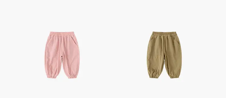 Kids Grey Cotton Casual Pants Spring Soft — feature 8