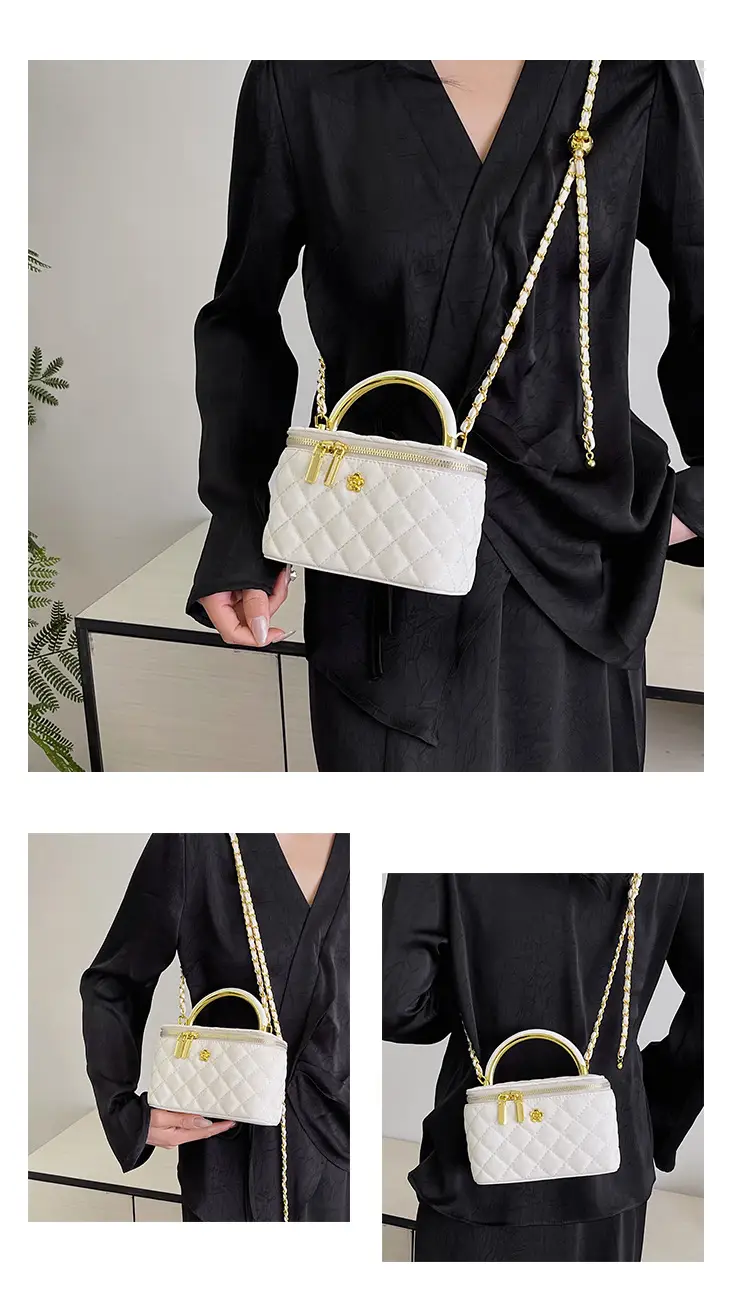 Pink Quilted Chain Shoulder Bag for Women — feature 13
