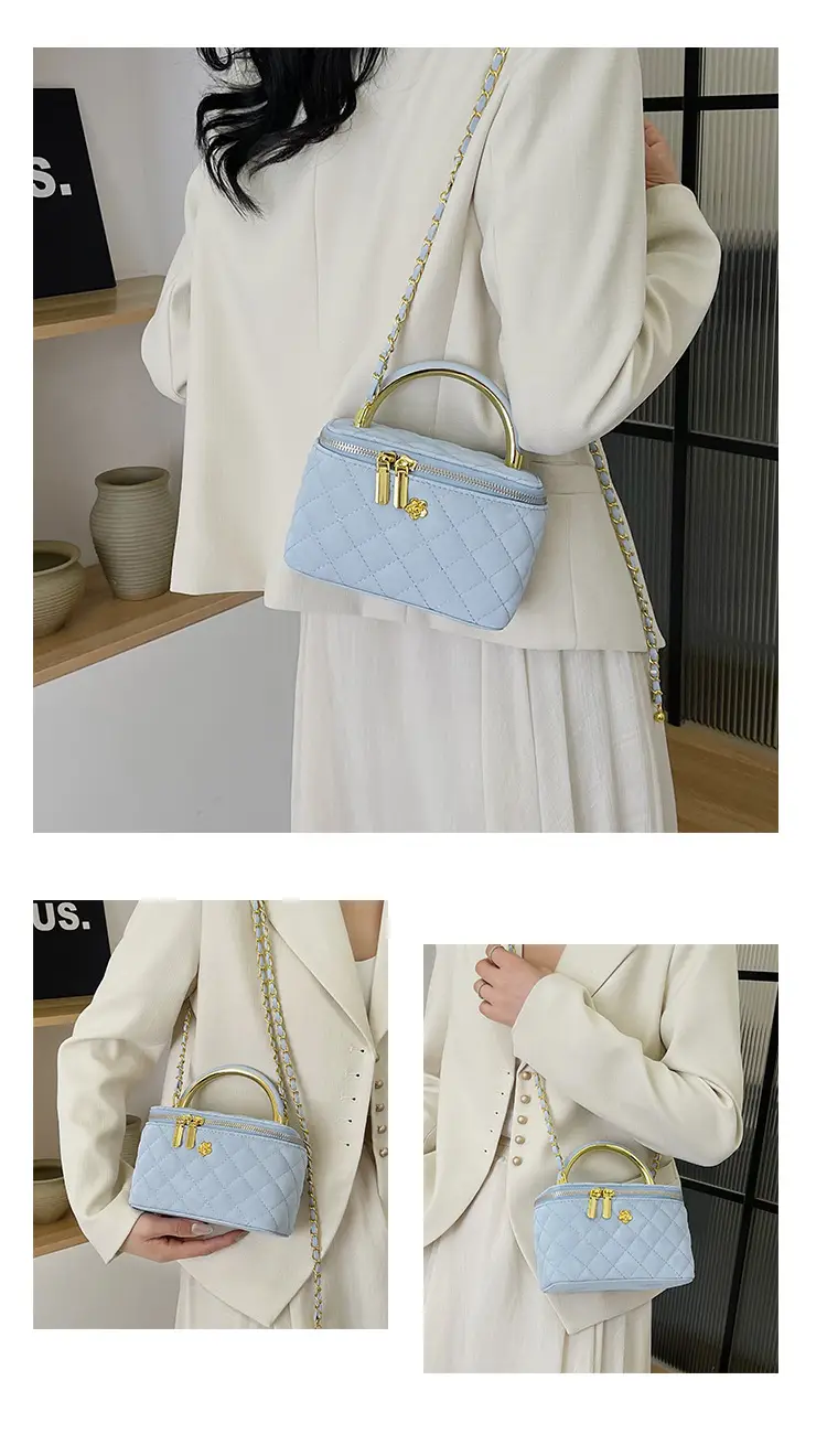 Pink Quilted Chain Shoulder Bag for Women — feature 15