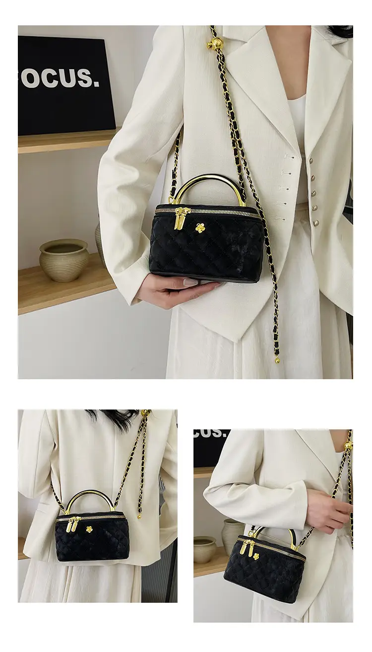 Pink Quilted Chain Shoulder Bag for Women — feature 16