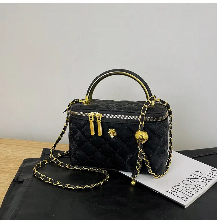 Pink Quilted Chain Shoulder Bag for Women — feature 22