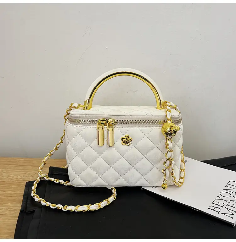 Pink Quilted Chain Shoulder Bag for Women — feature 23
