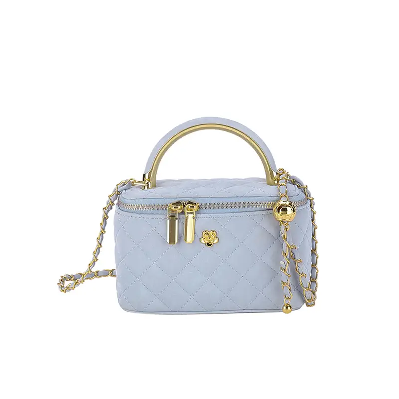 Pink Quilted Chain Shoulder Bag for Women - Image 3