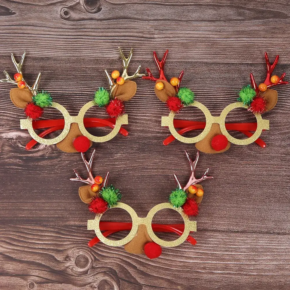 Christmas Cartoon Antler Glasses for Kids Party Decor - Image 5