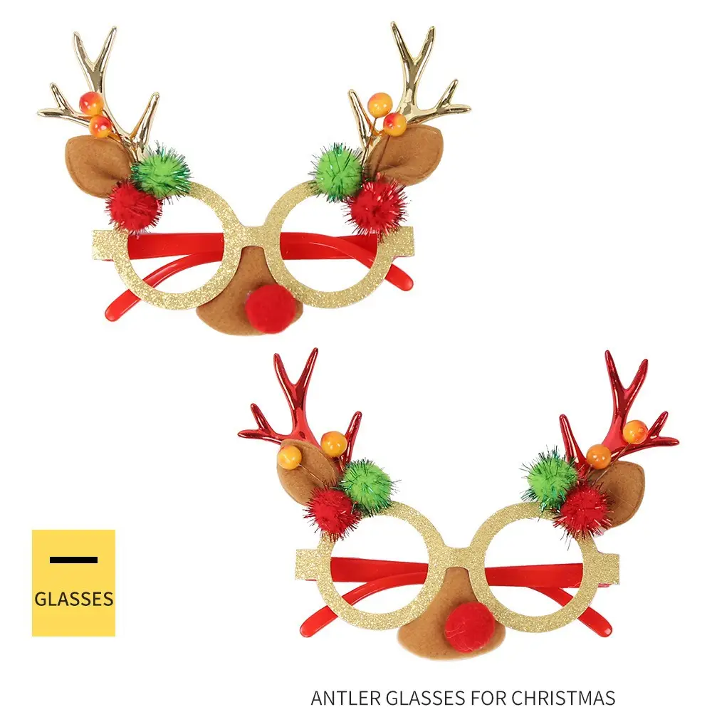 Christmas Cartoon Antler Glasses for Kids Party Decor — feature 12
