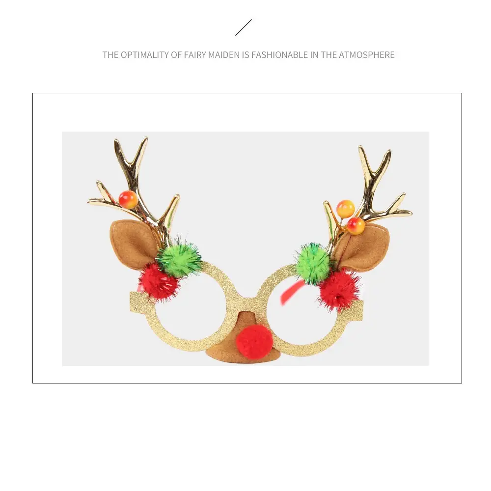 Christmas Cartoon Antler Glasses for Kids Party Decor — feature 15