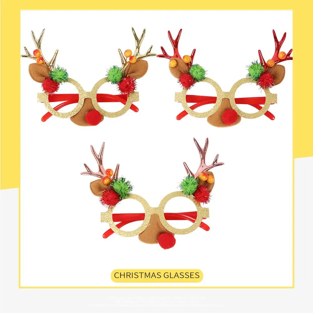 Christmas Cartoon Antler Glasses for Kids Party Decor — feature 4