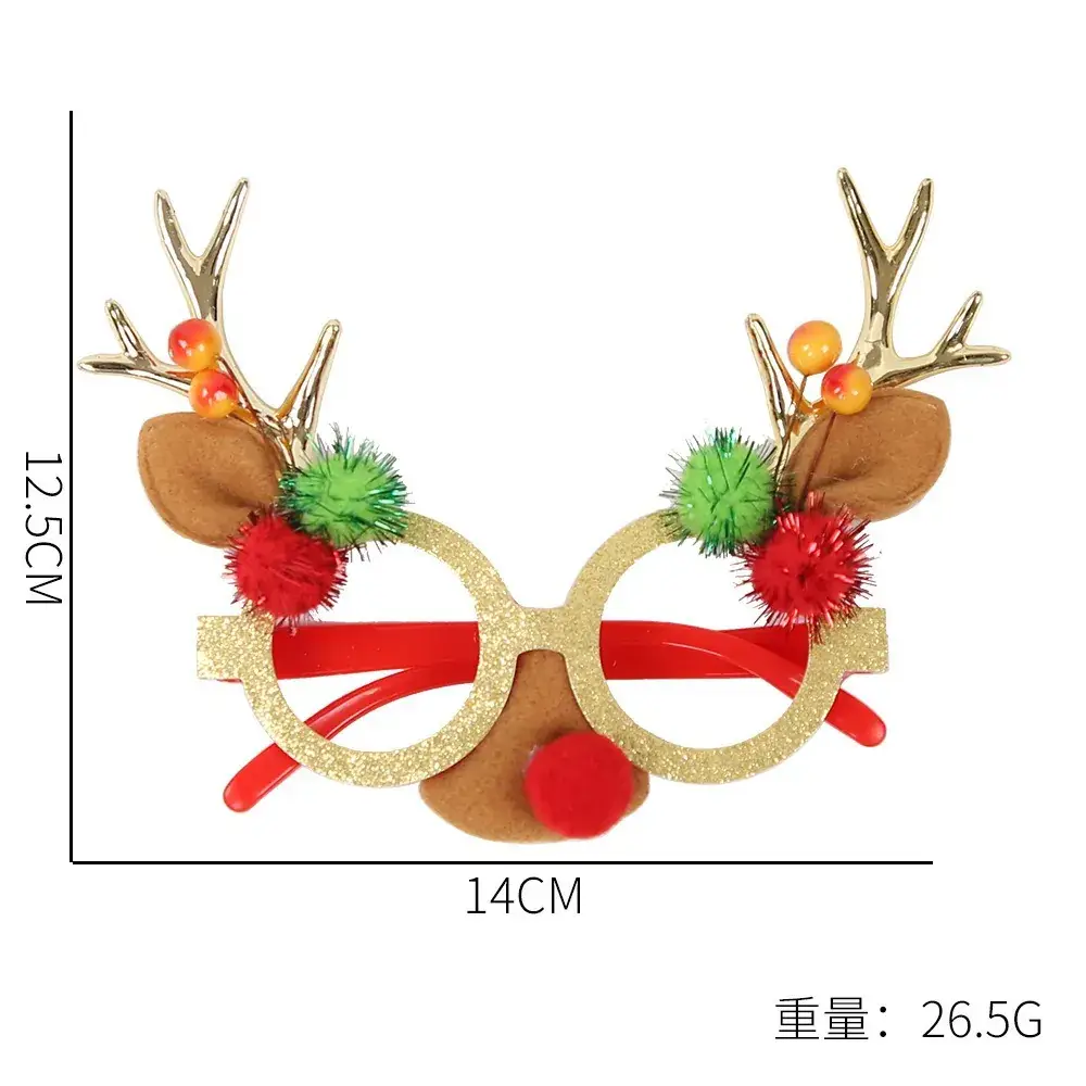 Christmas Cartoon Antler Glasses for Kids Party Decor - Image 2