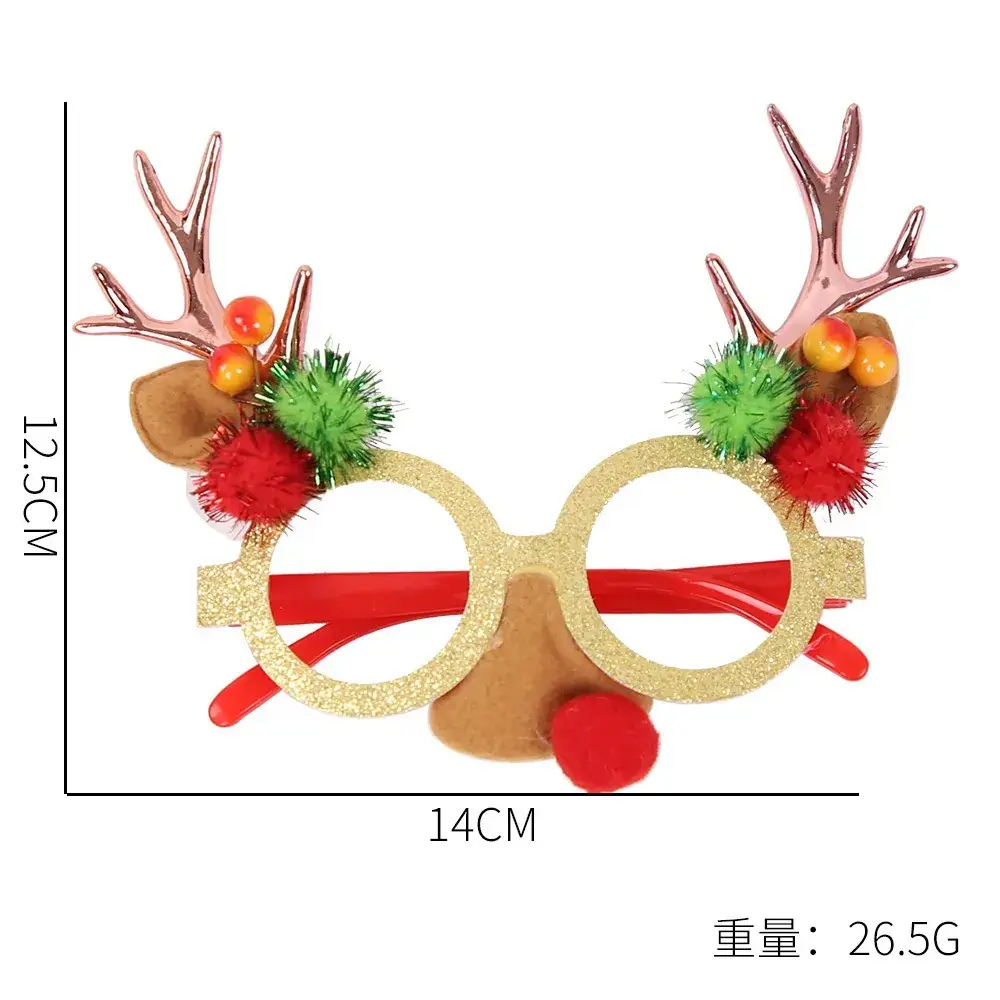 Christmas Cartoon Antler Glasses for Kids Party Decor - Image 3