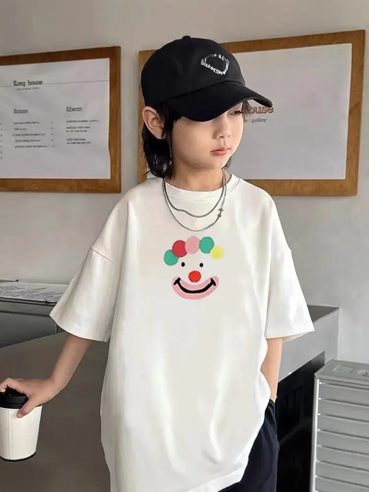 New Kids Cotton T-Shirt White Smiley Single Large - Image 8