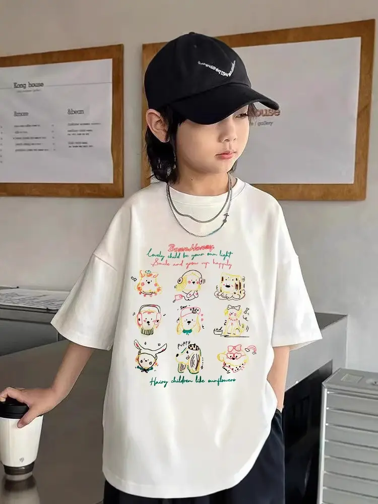 New Kids Cotton T-Shirt White Smiley Single Large - Image 9