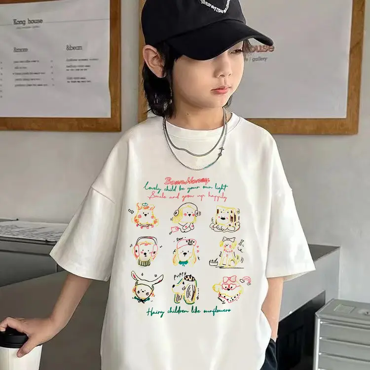 New Kids Cotton T-Shirt White Smiley Single Large - Image 2