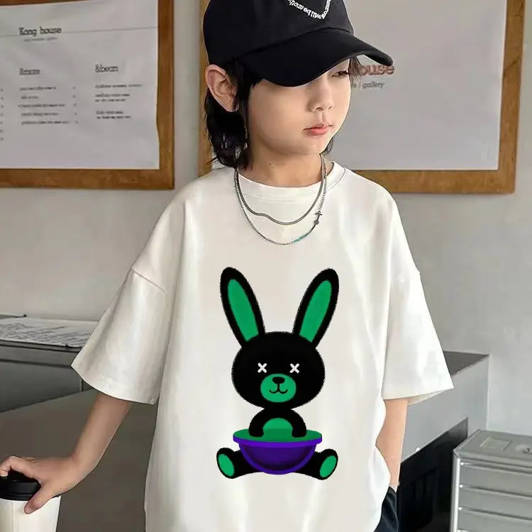 New Kids Cotton T-Shirt White Smiley Single Large - Image 5