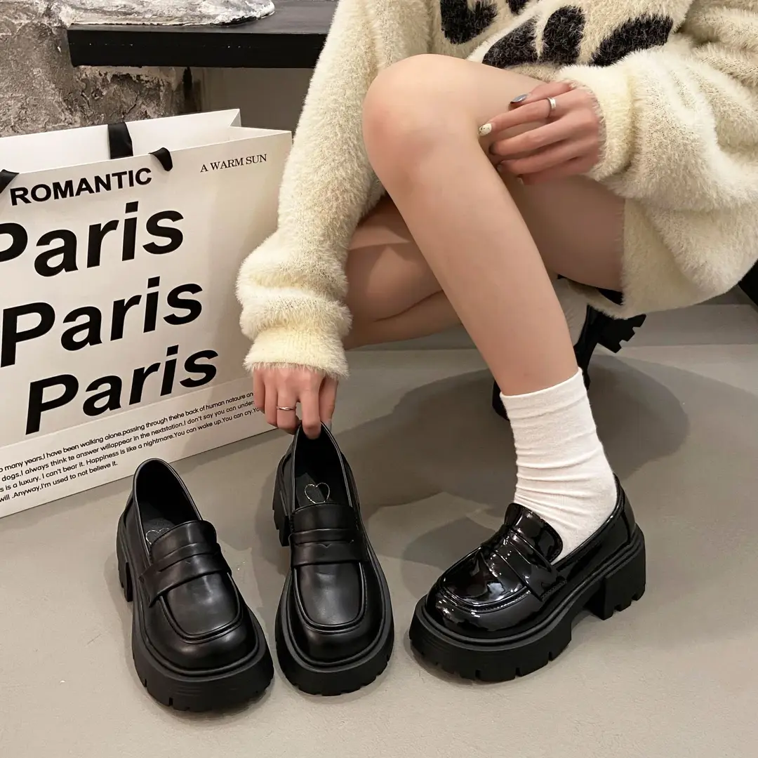 Japanese Loafers for Women Wholesale Spring and Autumn New Fashion Versatile Small Thick Heel Non-Slip Sweet and Cool Small Leather Shoes - Image 6