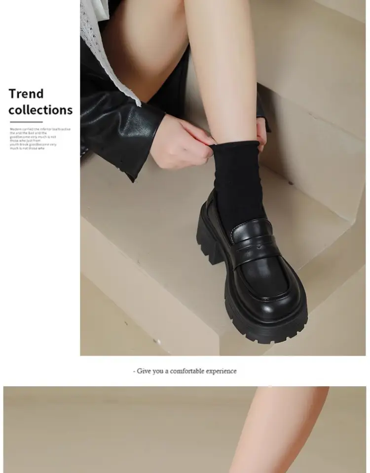 Japanese Loafers for Women Wholesale Spring and Autumn New Fashion Versatile Small Thick Heel Non-Slip Sweet and Cool Small Leather Shoes — feature 11