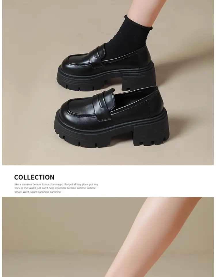 Japanese Loafers for Women Wholesale Spring and Autumn New Fashion Versatile Small Thick Heel Non-Slip Sweet and Cool Small Leather Shoes — feature 12