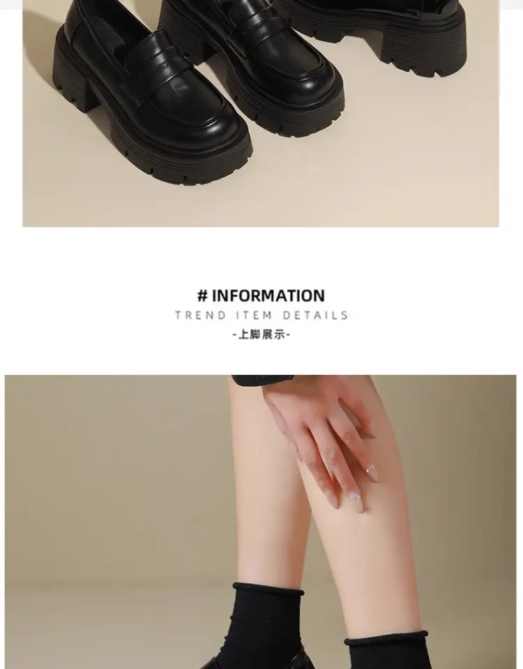Japanese Loafers for Women Wholesale Spring and Autumn New Fashion Versatile Small Thick Heel Non-Slip Sweet and Cool Small Leather Shoes — feature 14