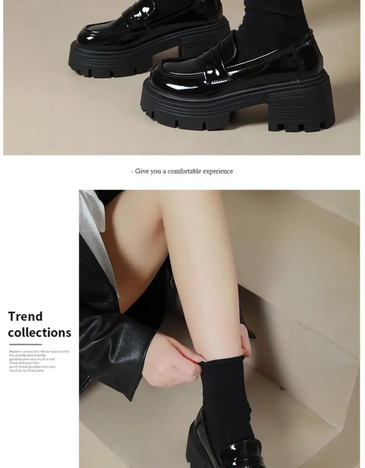 Japanese Loafers for Women Wholesale Spring and Autumn New Fashion Versatile Small Thick Heel Non-Slip Sweet and Cool Small Leather Shoes — feature 15
