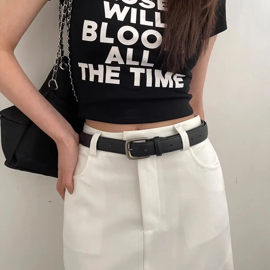 Men's Black Korean-style Belt for Women
