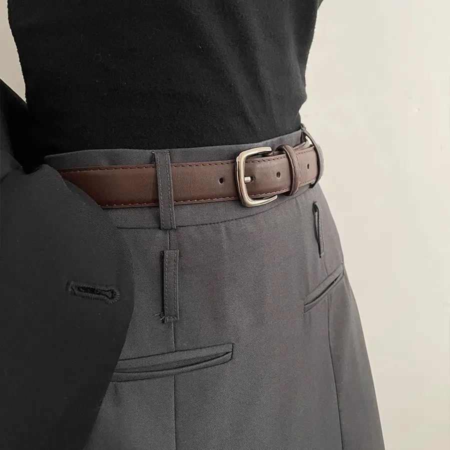 Men's Black Korean-style Belt for Women
