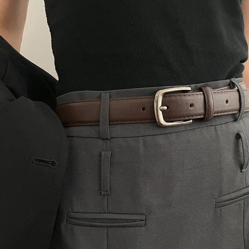 Men's Black Korean-style Belt for Women