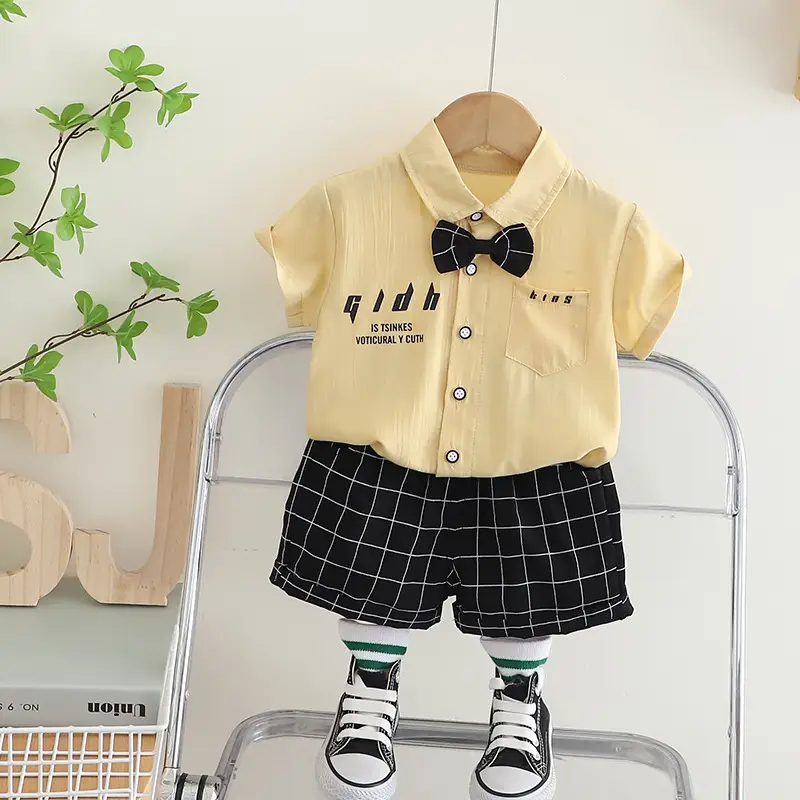 Children Cotton Short Sleeve Suit Baby Boys Summer — feature 2