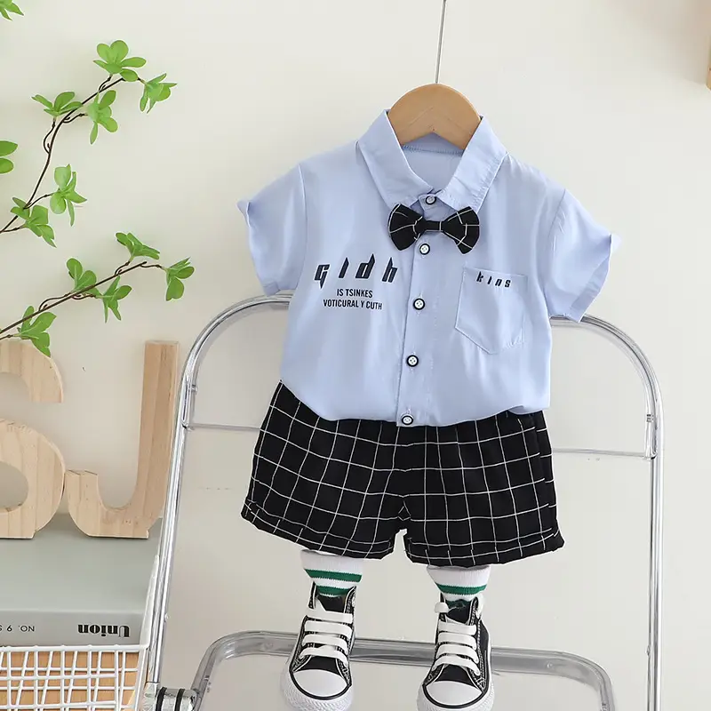 Children Cotton Short Sleeve Suit Baby Boys Summer - Image 3