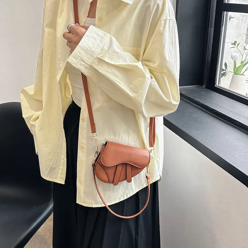 Orange Leather Saddle Bag for Women 2024 - Image 10