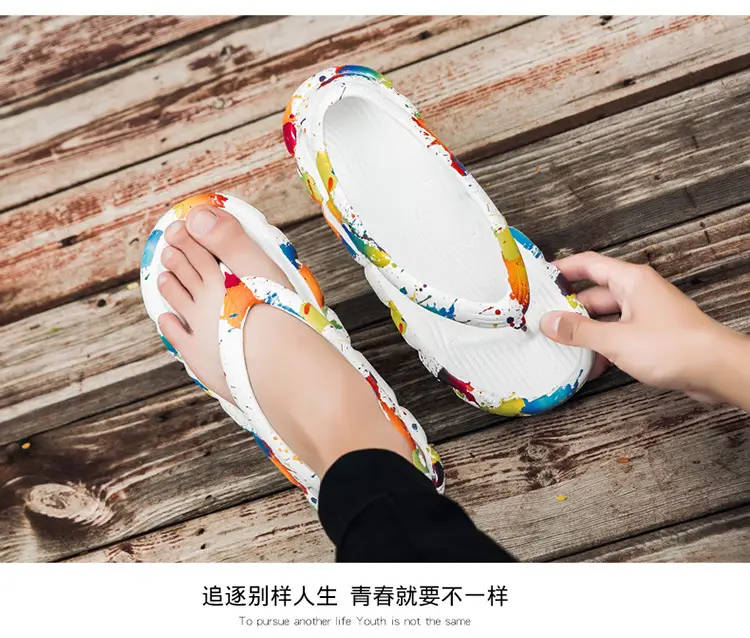 Men's Flip-Flops Beach Shoes Couple Sandals Casual Flat Slippers Fashionable Summer New Camouflage Soft-Soled Flip Flops — feature 13