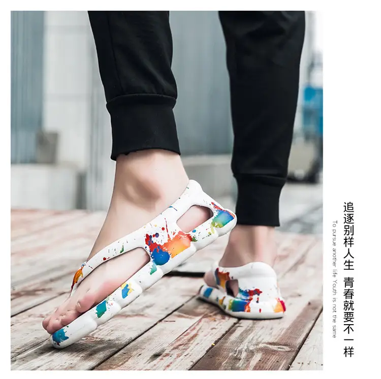 Men's Flip-Flops Beach Shoes Couple Sandals Casual Flat Slippers Fashionable Summer New Camouflage Soft-Soled Flip Flops — feature 17