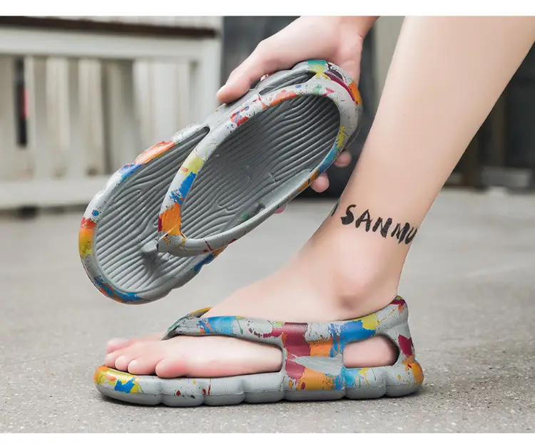 Men's Flip-Flops Beach Shoes Couple Sandals Casual Flat Slippers Fashionable Summer New Camouflage Soft-Soled Flip Flops — feature 18