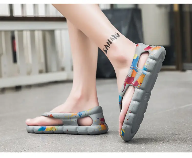 Men's Flip-Flops Beach Shoes Couple Sandals Casual Flat Slippers Fashionable Summer New Camouflage Soft-Soled Flip Flops — feature 20