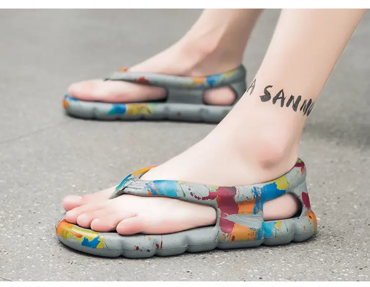 Men's Flip-Flops Beach Shoes Couple Sandals Casual Flat Slippers Fashionable Summer New Camouflage Soft-Soled Flip Flops — feature 22