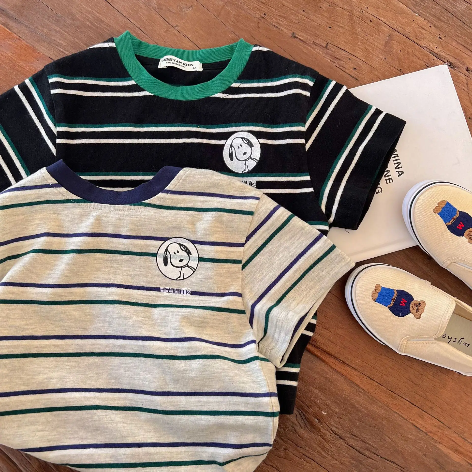Boys 2026 Summer Striped T-Shirt with Sunglasses - Image 9