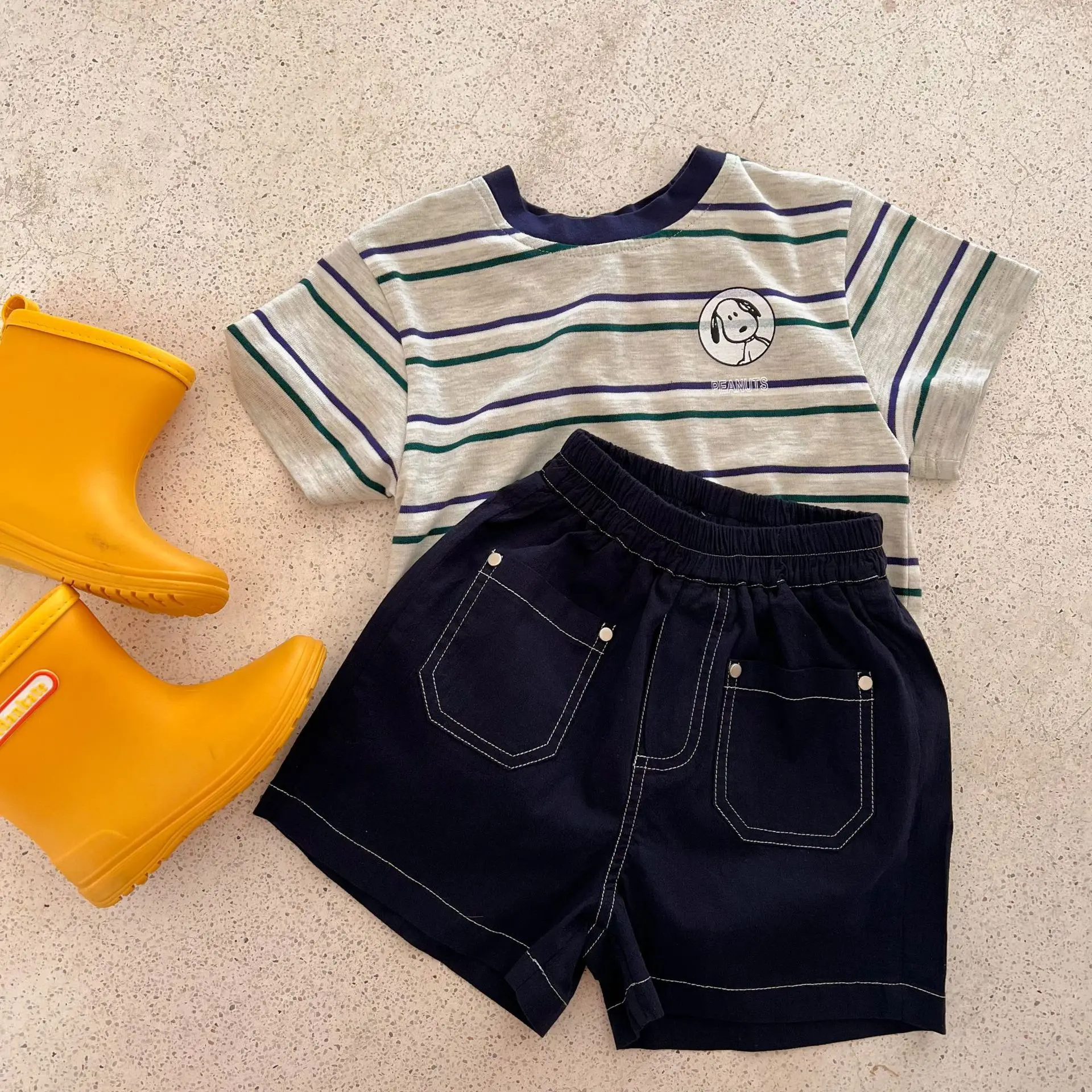 Boys 2026 Summer Striped T-Shirt with Sunglasses — feature 15