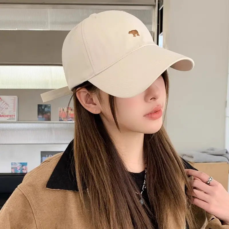Women Japanese Style Embroidered Baseball Cap Large Head Circumference - Image 3
