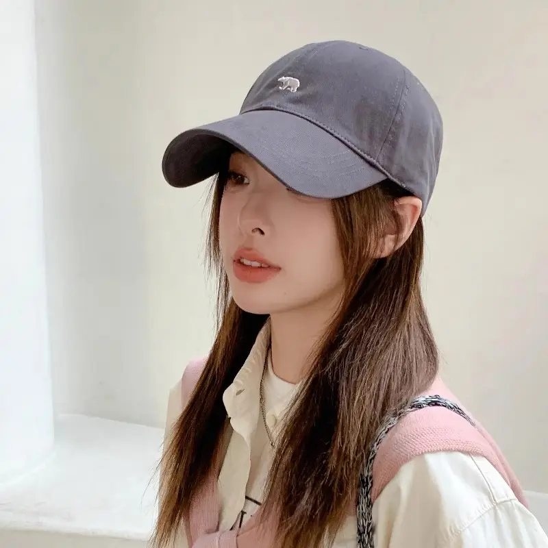 Women Japanese Style Embroidered Baseball Cap Large Head Circumference - Image 4